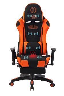 Gaming Stoel Lorenzo XFM Oranje Stof met Voetsteun en Massagefunctie