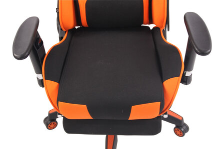 Gaming Stoel Lorenzo XFM Oranje Stof met Voetsteun en Massagefunctie