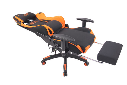 Gaming Stoel Lorenzo XFM Oranje Stof met Voetsteun en Massagefunctie