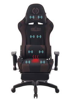 Gaming Stoel Lorenzo XFM Bruin Stof met Voetsteun en Massagefunctie