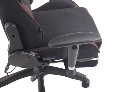 Gaming Stoel Lorenzo XFM Bruin Stof met Voetsteun en Massagefunctie