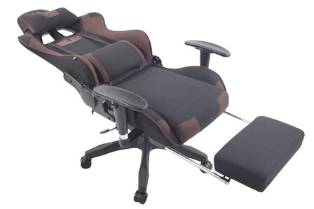 Gaming Stoel Lorenzo XFM Bruin Stof met Voetsteun en Massagefunctie