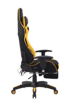 Gaming Stoel Lorenzo XFM Geel Stof met Voetsteun en Massagefunctie
