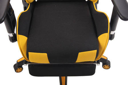 Gaming Stoel Lorenzo XFM Geel Stof met Voetsteun en Massagefunctie