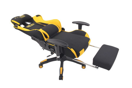 Gaming Stoel Lorenzo XFM Geel Stof met Voetsteun en Massagefunctie
