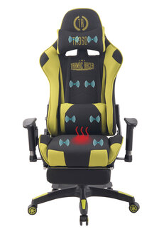 Gaming Stoel Lorenzo XFM Groen Stof met Voetsteun en Massagefunctie