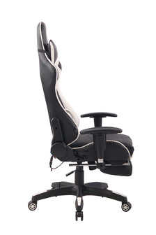 Gaming Stoel Lorenzo XFM Wit met Voetsteun en Massagefunctie