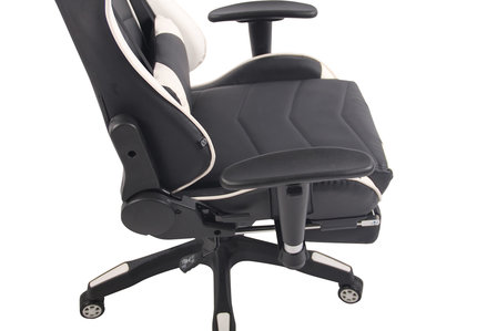Gaming Stoel Lorenzo XFM Wit met Voetsteun en Massagefunctie