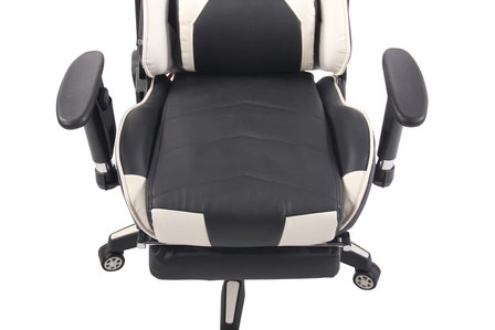 Gaming Stoel Lorenzo XFM Wit met Voetsteun en Massagefunctie