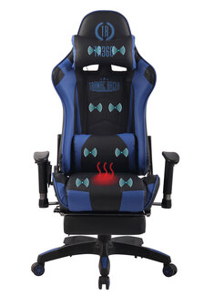 Gaming Stoel Lorenzo XFM Blauw met Voetsteun en Massagefunctie