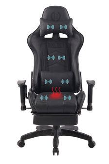 Gaming Stoel Lorenzo XFM Zwart met Voetsteun en Massagefunctie
