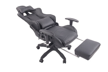 Gaming Stoel Lorenzo XFM Zwart met Voetsteun en Massagefunctie