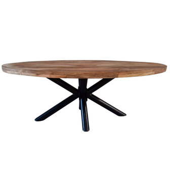 Industri&euml;le Eetkamertafel Fieke Oval 240 x 110 cm