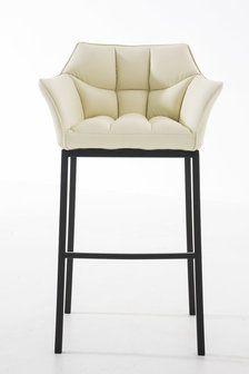Barkruk Damaso Kunstleer Creme,Zwart