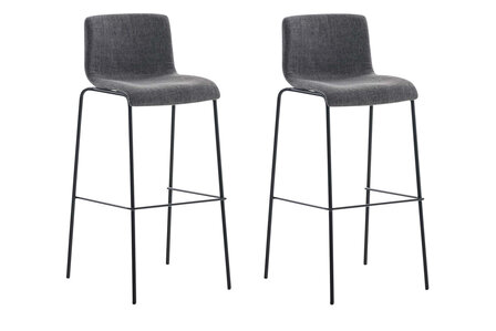 Set van 2 barkrukken Heovor Stof Grijs,Zwart