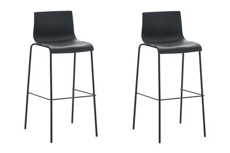 Set van 2 barkrukken Heovor kunststof Zwart,Zwart