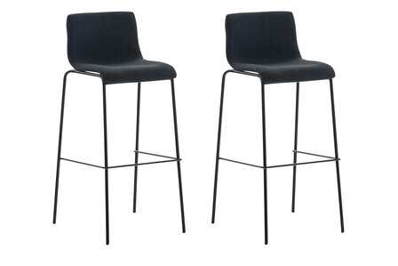 Set van 2 barkrukken Heovor Stof Zwart,Zwart