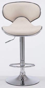 Set van 2 barkrukken Lis Vigis V2-stof Creme,Chroom