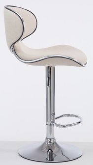Set van 2 barkrukken Lis Vigis V2-stof Creme,Chroom