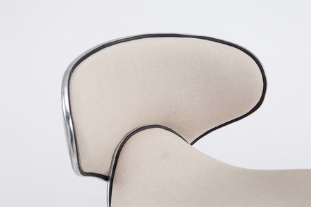 Set van 2 barkrukken Lis Vigis V2-stof Creme,Chroom