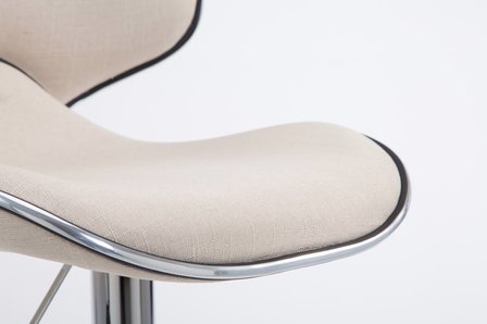 Set van 2 barkrukken Lis Vigis V2-stof Creme,Chroom