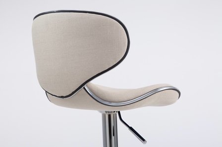 Set van 2 barkrukken Lis Vigis V2-stof Creme,Chroom