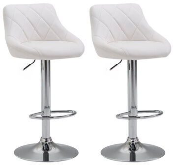 Set van 2 barkrukken Lozia, kunstleer Wit
