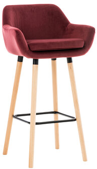 Barkruk Grint Fluweel Rood