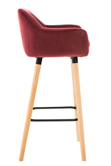 Barkruk Grint Fluweel Rood