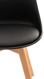 Set van 4 eetkamerstoelen Lenaris Zwart,Kunststoff