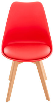 Set van 4 eetkamerstoelen Lenaris Rood,Kunststoff