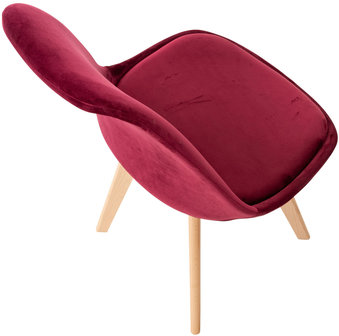 Set van 4 eetkamerstoelen Lenaris bordeauxRood,Samt