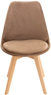 Set van 4 eetkamerstoelen Lenaris Bruin,Samt