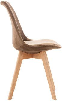 Set van 4 eetkamerstoelen Lenaris Bruin,Samt