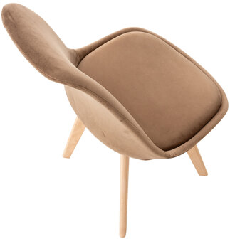 Set van 4 eetkamerstoelen Lenaris Bruin,Samt