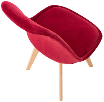 Set van 4 eetkamerstoelen Lenaris Rood,Samt