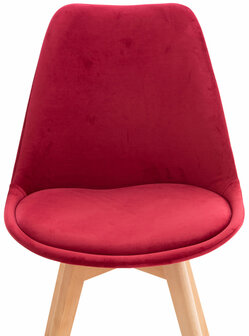 Set van 4 eetkamerstoelen Lenaris Rood,Samt