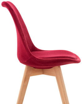 Set van 4 eetkamerstoelen Lenaris Rood,Samt