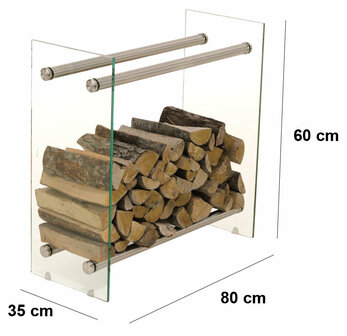 Brandhoutrek Docia 35x80x60 cm,Metaal, 