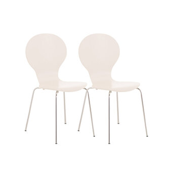 Set van 2 stapelstoelen Doegi Wit