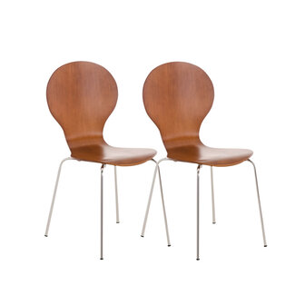 Set van 2 stapelstoelen Doegi Bruin