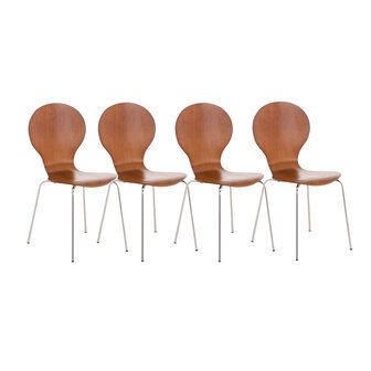 Set van 4 stapelstoelen Doegi Bruin