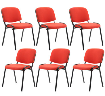 Kin set van 6 bezoekersstoelen Rood