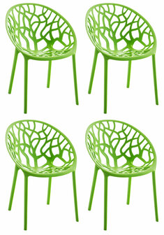 4x Stapelstoel Hepo Groen