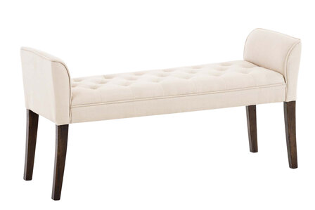 Chaise longue Claapotre, stof Creme,antik-dunkel