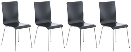 Set van 4 Pipi bezoekersstoelen Zwart