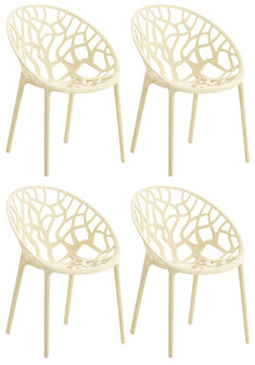 4x Stapelstoel Hepo Creme