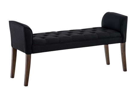 Chaise longue Claapotre, stof Zwart,antik-dunkel