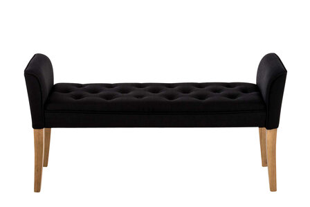 Chaise longue Claapotre, stof Zwart,antik-hell