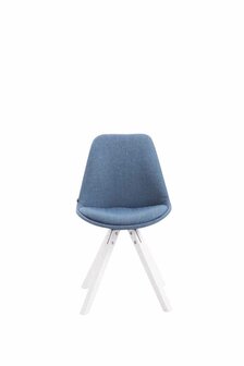Bezoekersstoel Teulouso Vierkant frame Stof Blauw,Wit